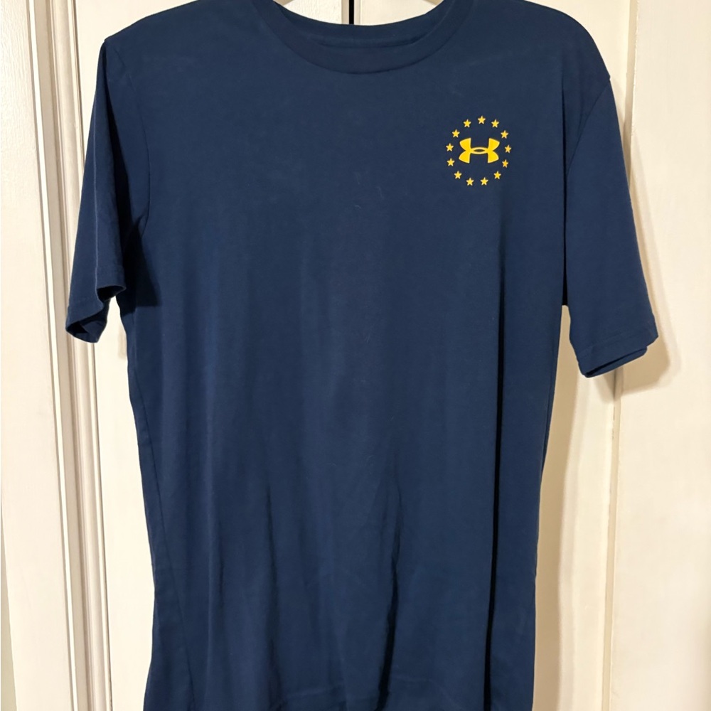 Under Armour Blue Tee with Gold Emblem